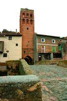 Torre y puente medieval. Torrijo de la Cañada
